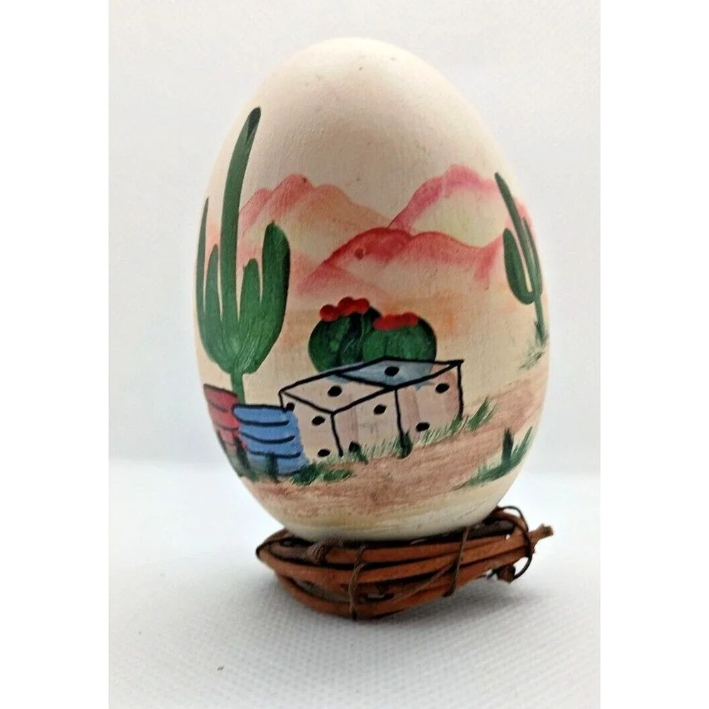 Las Vegas Egg Decoration Chips, Dice and Catus Reminder not to bet all your nest